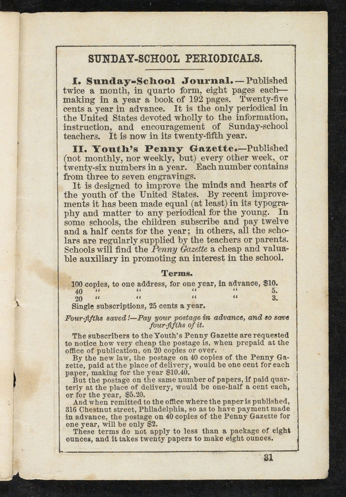 Scan 0031 of The Sunday-school pocket almanac for the year of Our Lord 1855