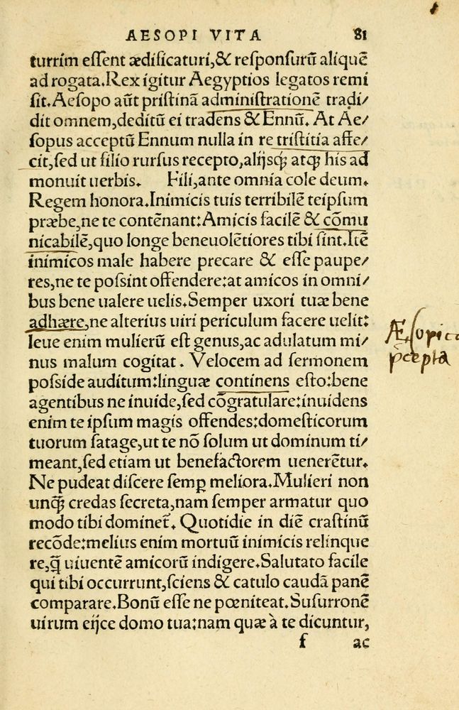 Scan 0085 of Aesopi Phrygis Fabellae Graece et Latine