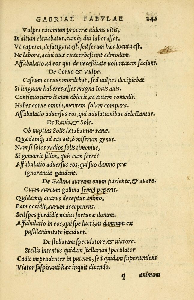Scan 0245 of Aesopi Phrygis Fabellae Graece et Latine