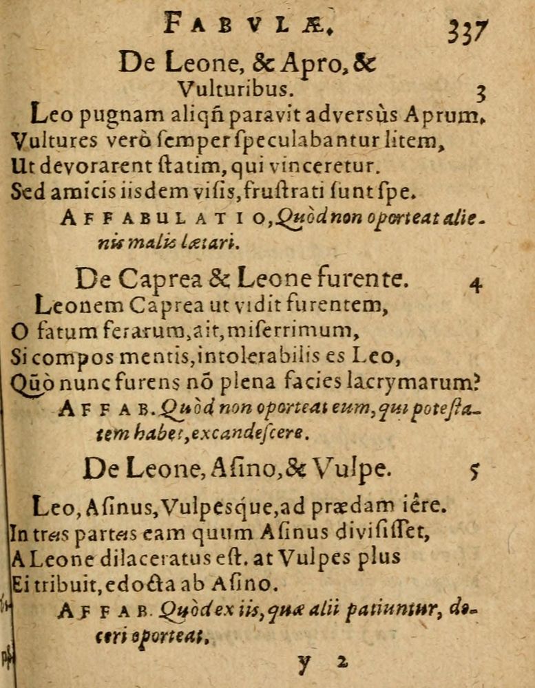 Scan 0343 of Æsopi Phrygis Fabulae graece et latine, cum aliis quibusdam opusculis