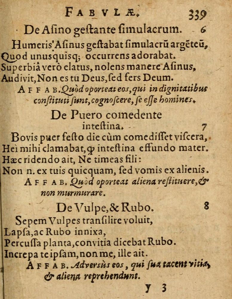 Scan 0345 of Æsopi Phrygis Fabulae graece et latine, cum aliis quibusdam opusculis