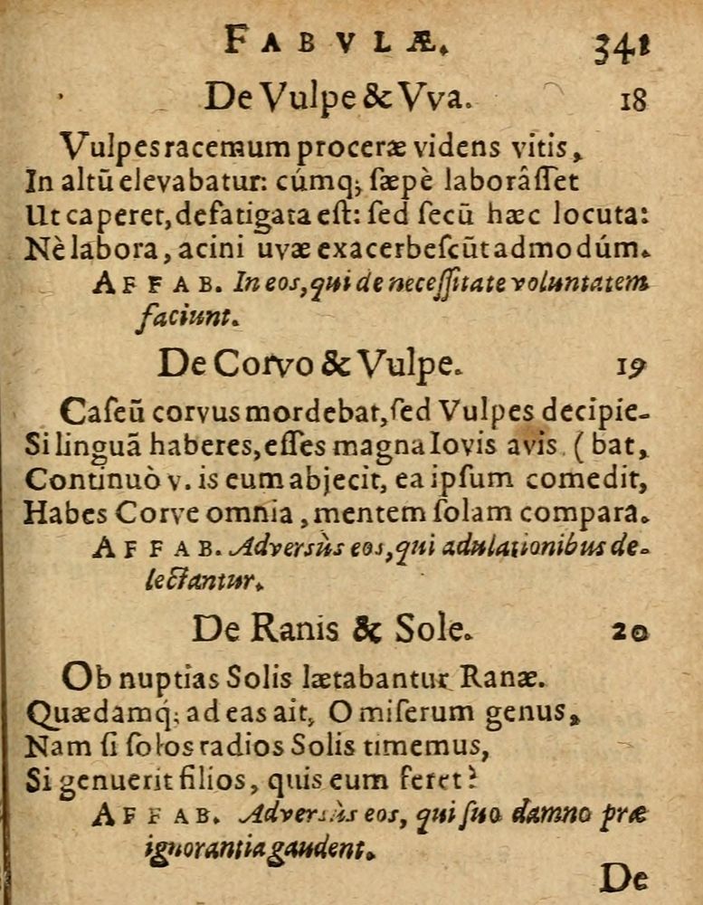 Scan 0353 of Æsopi Phrygis Fabulae graece et latine, cum aliis quibusdam opusculis