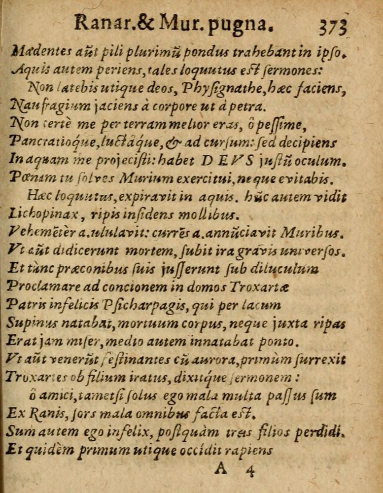 Scan 0379 of Æsopi Phrygis Fabulae graece et latine, cum aliis quibusdam opusculis