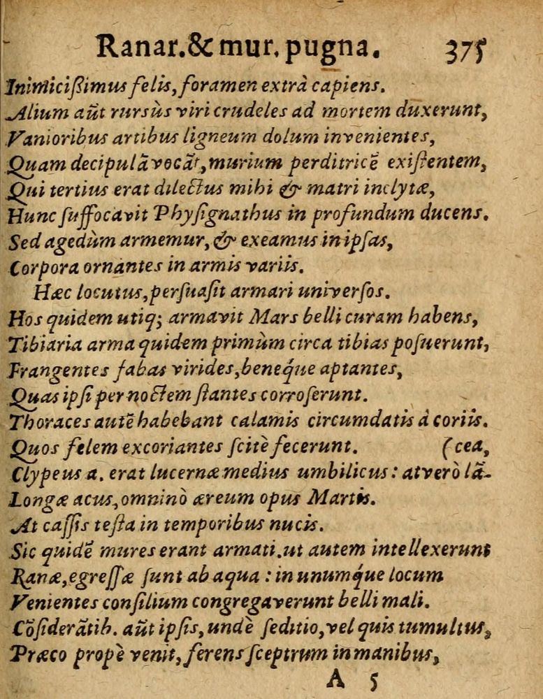 Scan 0381 of Æsopi Phrygis Fabulae graece et latine, cum aliis quibusdam opusculis