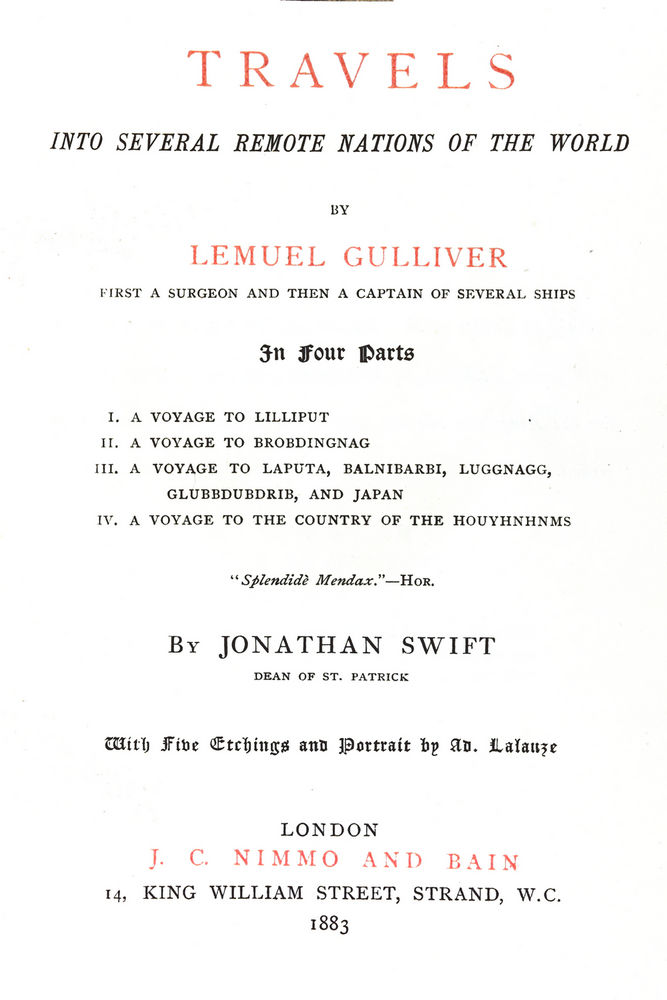 Scan 0005 of Travels into several remote nations of the world by Lemuel Gulliver, first a surgeon and then a captain of several ships, in four parts ..